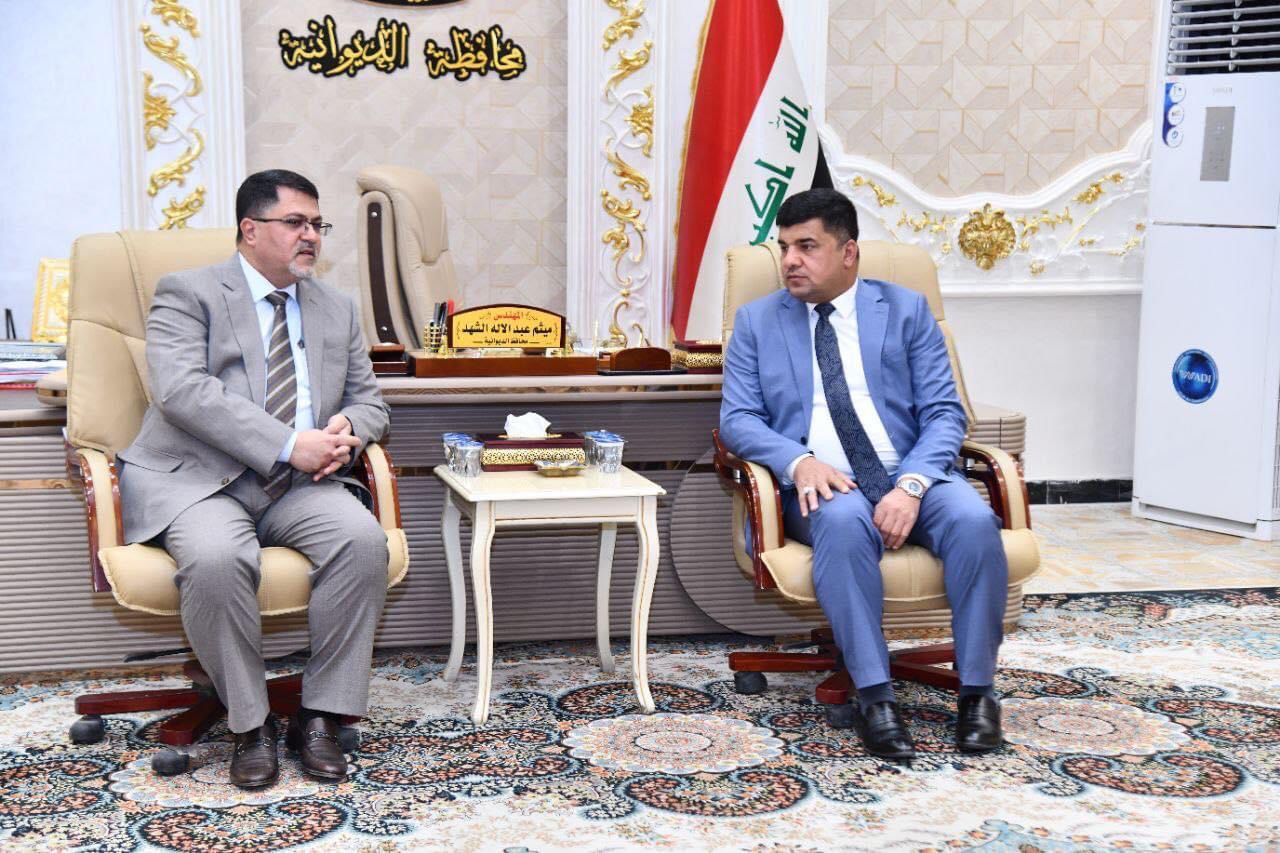 محافظ الديوانية يبحث مع رئيس هيئة الاستثمار الفرص الإستثمارية لتطوير المحافظة