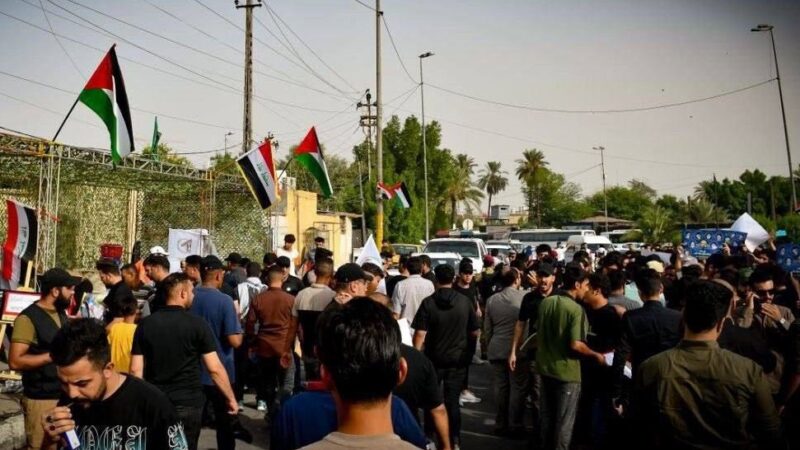 انطلاق التظاهرات الشعبية في بغداد والمحافظات نصرة للشعب الفلسطيني