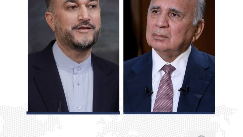 وزير الخارجية يؤكد لنظيره الإيراني موقف العراق الثابت تجاه القضيَّة الفلسطينيَّة